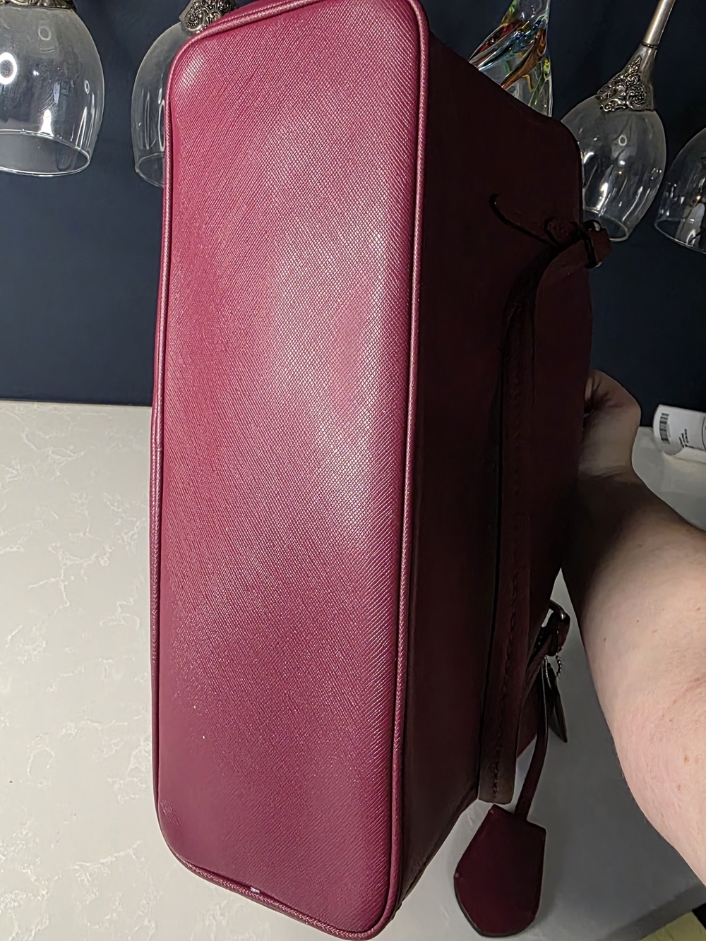 Coach Peyton SaffianoLeather Tote Bag Burgundy - Picture 11 of 11